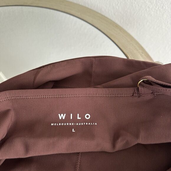 Wilo The Label Crop Top Womens Large Brown Square Neck Ribbed Wireless Stretch - Picture 6 of 12